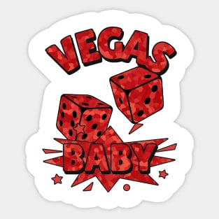 VEGAS Baby Roll The Dice Red Sticker